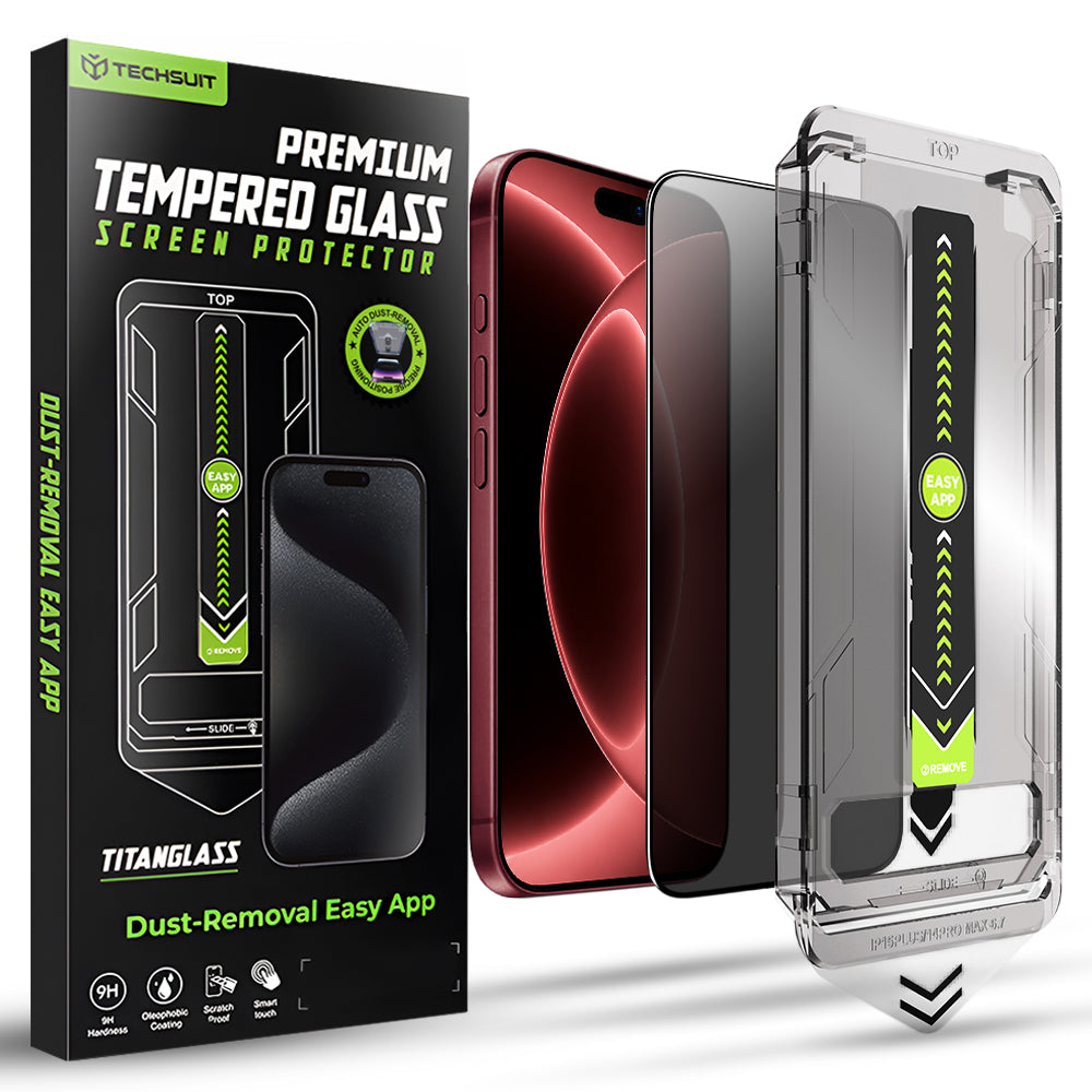 Folie de protectie Ecran Privacy Techsuit TitanGlass pentru Apple iPhone 18 Pro Max, Sticla Securizata, Full Glue