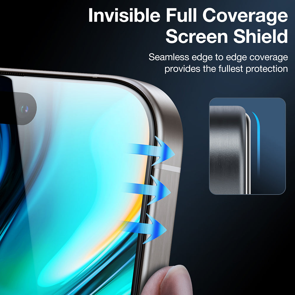 Folie de protectie Ecran Privacy Torras GlassGo Install Master pentru Apple iPhone 17 Air, Sticla Securizata, Full Glue