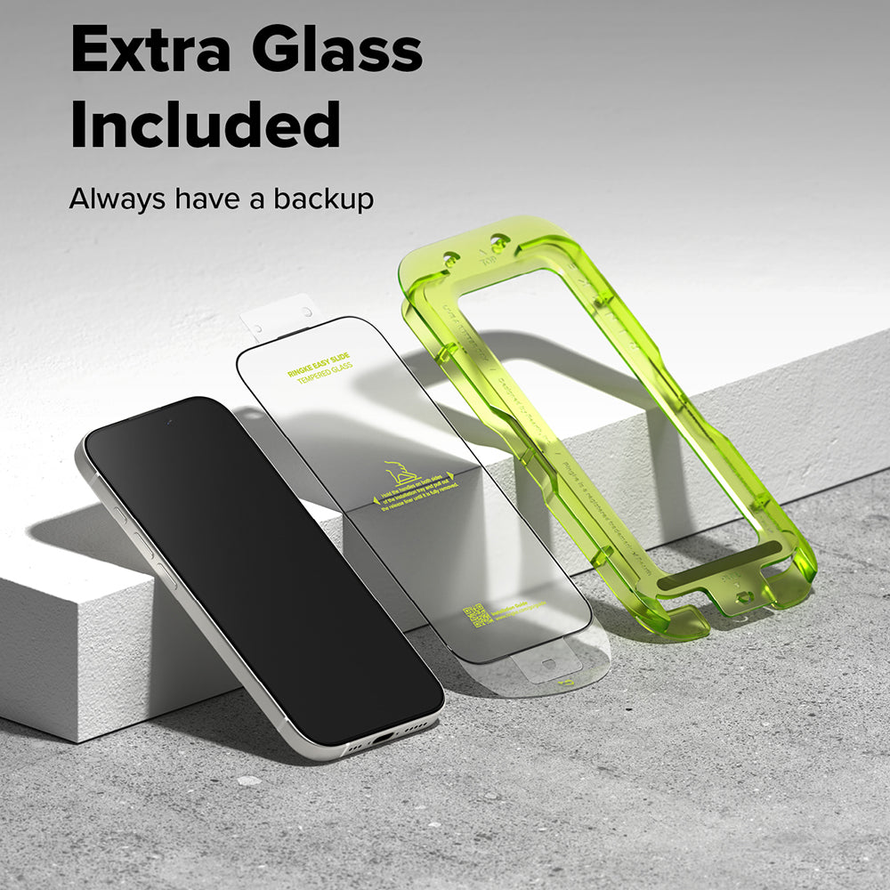 Folie de protectie Ecran Ringke Easy Slide pentru Apple iPhone 17 Air, Sticla Securizata, Full Glue, Set 2 bucati