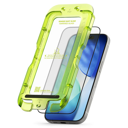 Folie de protectie Ecran Ringke Easy Slide pentru Apple iPhone 17 Pro Max, Sticla Securizata, Full Glue, Set 2 bucati