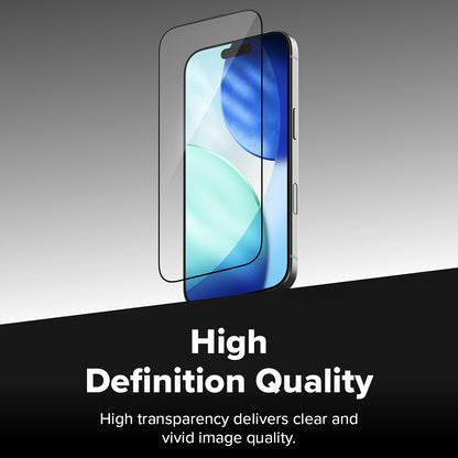 Folie de protectie Ecran Ringke Easy Slide pentru Apple iPhone 17 Pro, Sticla Securizata, Full Glue, Set 2 bucati