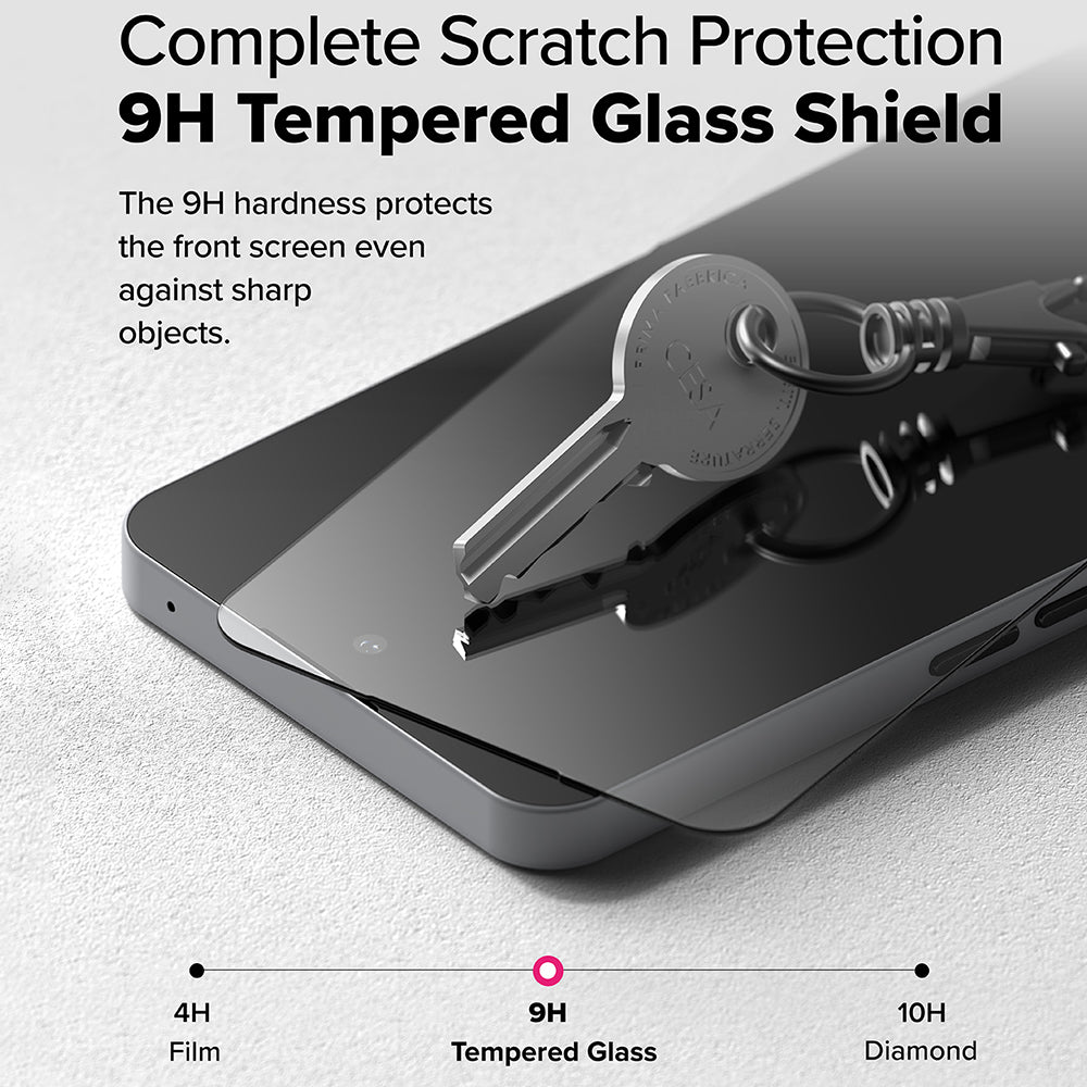 Folie de protectie Ecran Ringke Easy Slide pentru Nothing Phone (3a) / Phone (3a) Pro, Sticla Securizata, Full Glue, Set 2 bucati