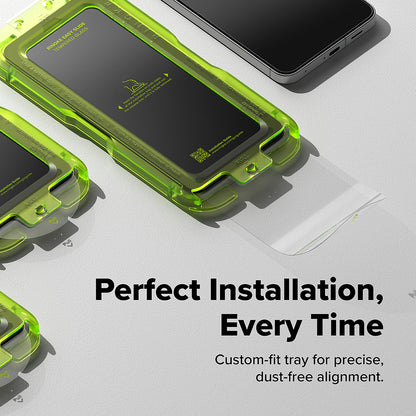 Folie de protectie Ecran Ringke Easy Slide pentru Samsung Galaxy A57 5G, Sticla Securizata, Full Glue, Set 2 bucati