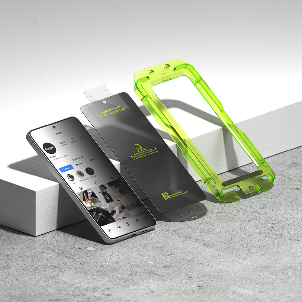 Folie de protectie Ecran Ringke Easy Slide pentru Samsung Galaxy S26, Sticla Securizata, Full Glue, Set 2 bucati, Neagra