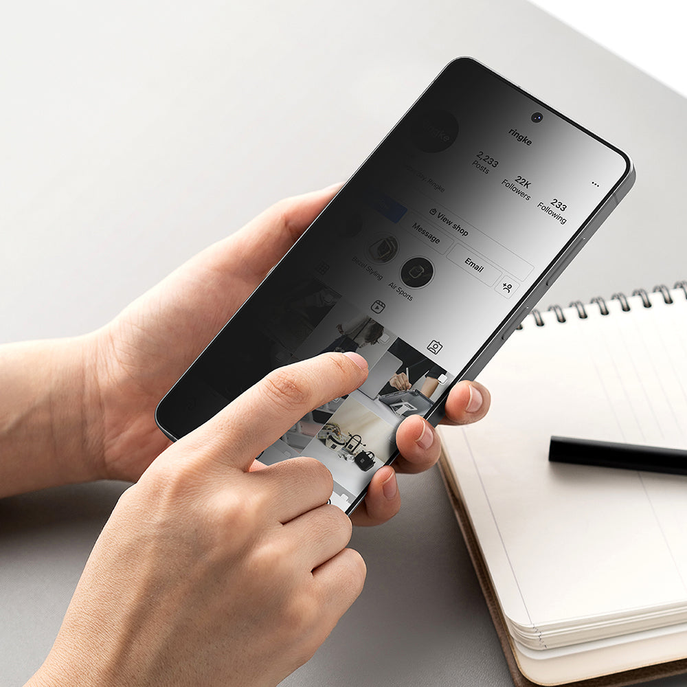 Folie de protectie Ecran Ringke Easy Slide pentru Samsung Galaxy S26 Ultra, Sticla Securizata, Full Glue, Set 2 bucati, Neagra