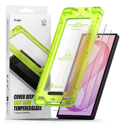 Folie de protectie Ecran Exterior Ringke Easy Slide pentru Samsung Galaxy Z Fold8 Ultra F976, Sticla Securizata, Full Glue, Set 2 bucati