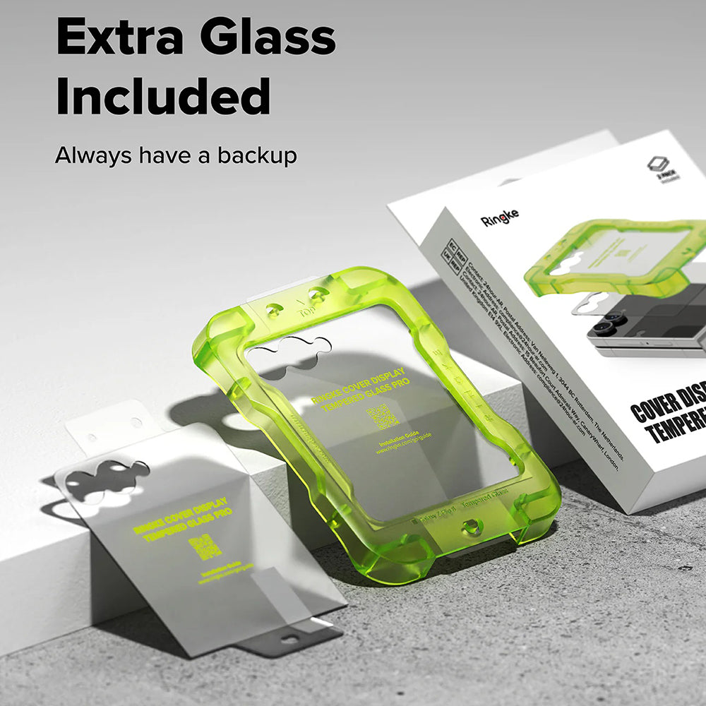 Folie de protectie Ecran Exterior Ringke Pro pentru Samsung Galaxy Z Flip8 F776, Sticla Securizata, Full Glue, Set 2 bucati