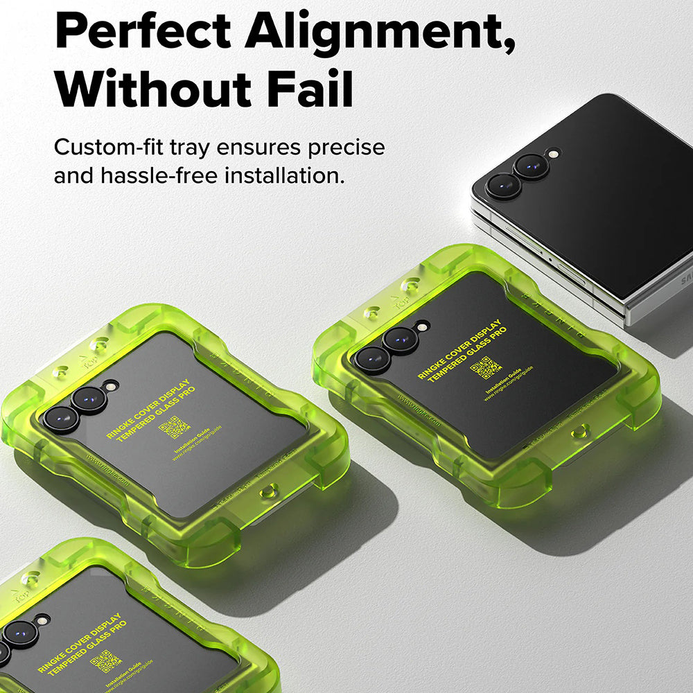 Folie de protectie Ecran Exterior Ringke Pro pentru Samsung Galaxy Z Flip8 F776, Sticla Securizata, Full Glue, Set 2 bucati