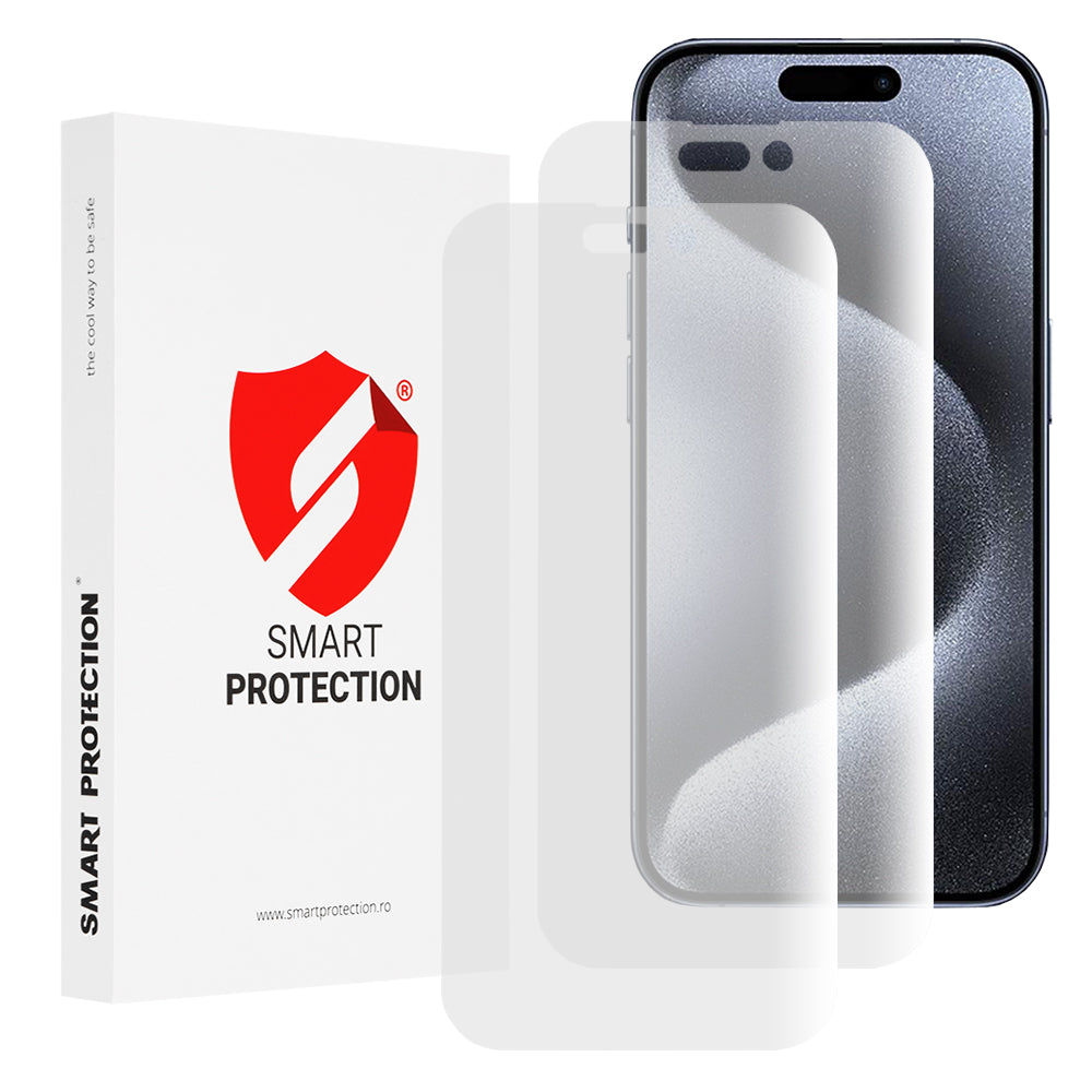 Folie de protectie Ecran Smart Protection Premium Classic pentru Apple iPhone 15 Pro, Plastic, Set 2 bucati