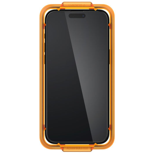 Folie de protectie Ecran Spigen GlastR Align Master pentru Apple iPhone 15, Sticla Securizata, Full Glue, Set 2 bucati, Neagra AGL06906