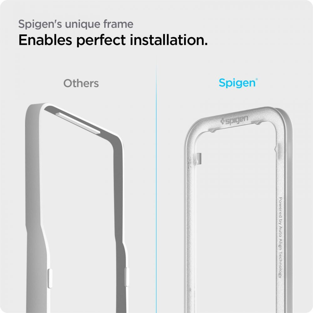 Folie de protectie Ecran Spigen GlastR Align Master pentru Apple iPhone 17e / 16e / 14 / 13 Pro, Sticla Securizata, Full Glue, Neagra AGL03725