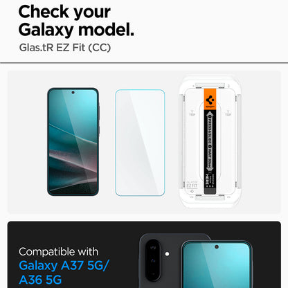 Folie de protectie Ecran Spigen GlastR EZ FIT HD pentru Samsung Galaxy A37 5G / A36 A366, Sticla Securizata, Full Glue, Set 2 bucati AGL11365