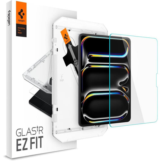 Folie de protectie Ecran Spigen GlastR EZ FIT pentru Apple iPad Pro 13 (2024), Sticla Securizata, Full Glue AGL07793