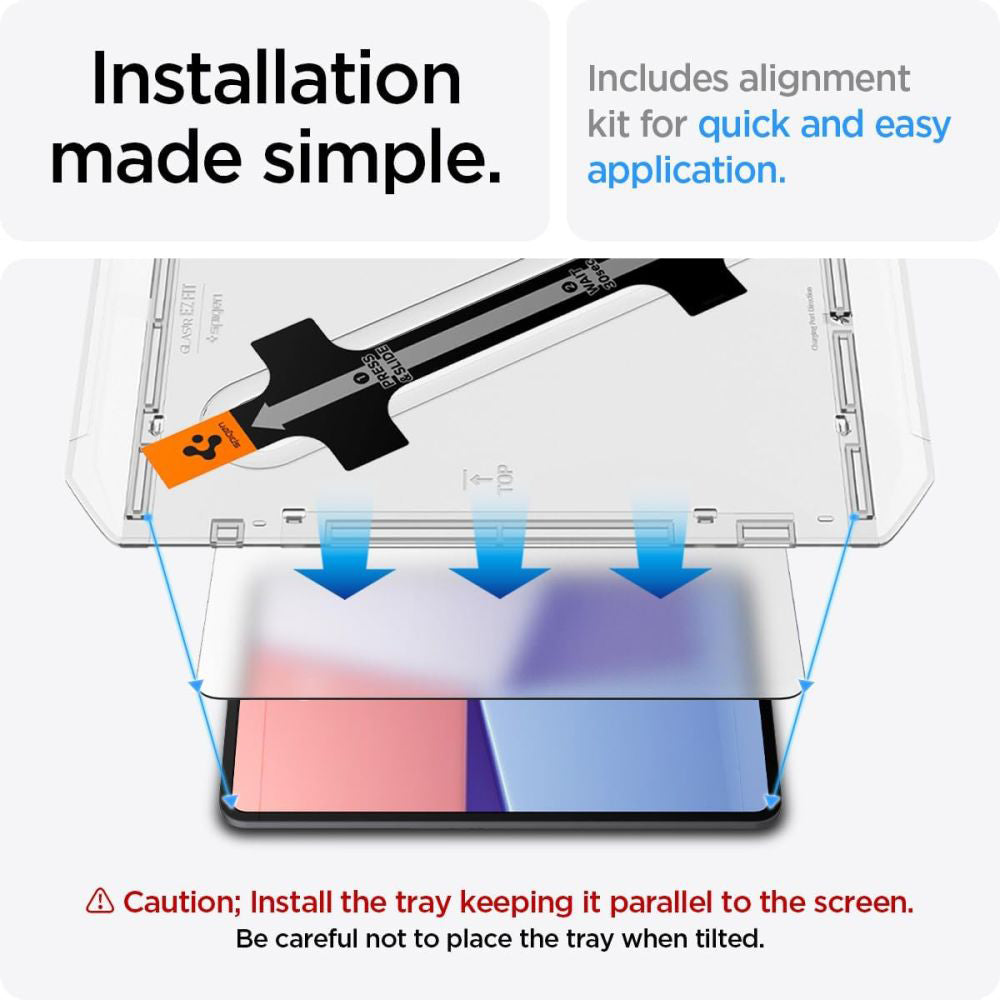 Folie de protectie Ecran Spigen GlastR EZ FIT pentru Apple iPad Pro 13 (2024), Sticla Securizata, Full Glue AGL07793