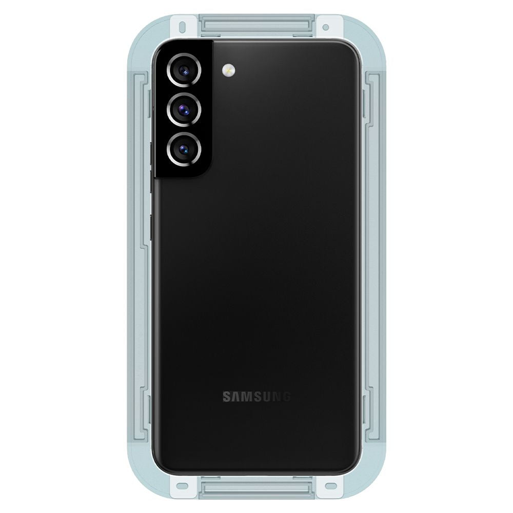 Folie de protectie Ecran Spigen GlastR EZ FIT pentru Samsung Galaxy S22 5G S901, Sticla Securizata, Full Glue, Set 2 bucati AGL04151