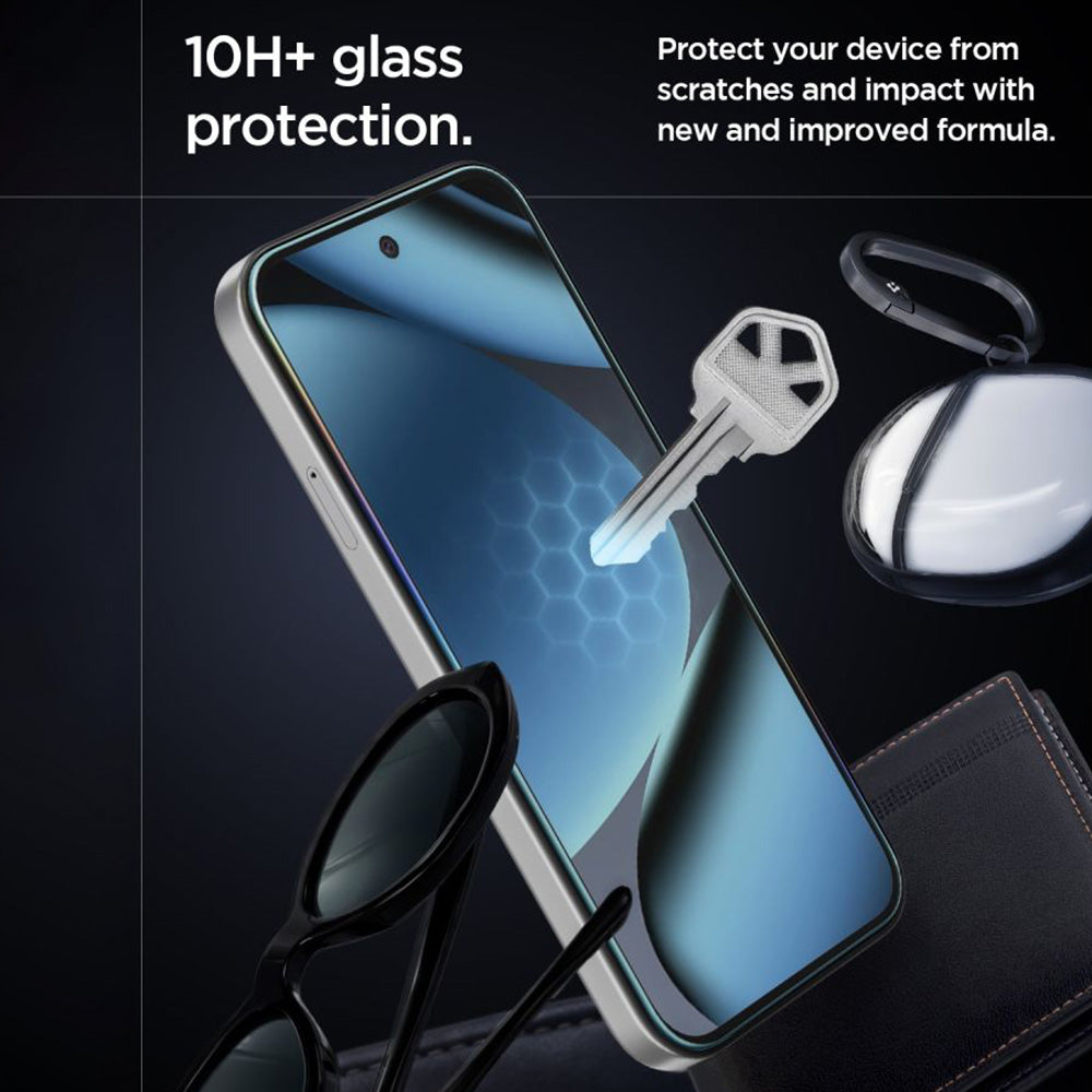 Folie de protectie Ecran Spigen GlastR EZ FIT Pro HD pentru Google Pixel 10a, Sticla Securizata, Full Glue, Set 2 bucati AGL11364