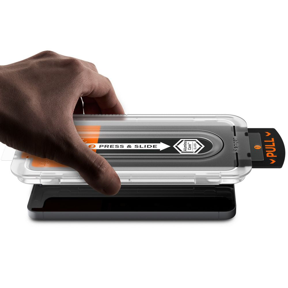 Folie de protectie Ecran Spigen GlastR EZ FIT Pro HD pentru Samsung Galaxy S25 FE, Sticla Securizata, Full Glue