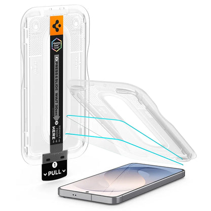 Folie de protectie Ecran Spigen GlastR EZ FIT Pro HD pentru Samsung Galaxy S26 FE S741, Sticla Securizata, Full Glue, Set 2 bucati AGL11811