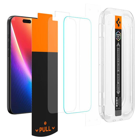 Folie de protectie Ecran Spigen GlastR EZ FIT Pro pentru Apple iPhone 17 Pro Max / 16 Pro Max, Sticla Securizata, Full Glue
