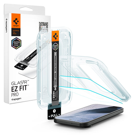Folie de protectie Ecran Spigen GlastR EZ FIT Pro pentru Google Pixel 11 Pro XL, Sticla Securizata, Full Glue, Set 2 bucati AGL11485
