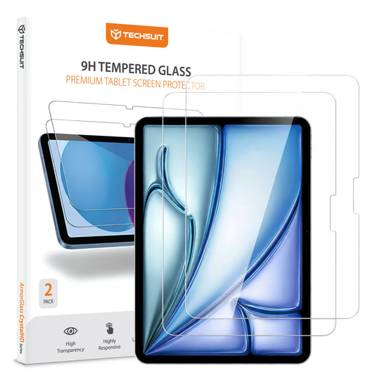 Folie de protectie Ecran Techsuit ArmorGlass CrystalHD pentru Apple iPad Air 11 (2025) / Air 11 (2024), Sticla Securizata, Full Glue, Set 2 bucati