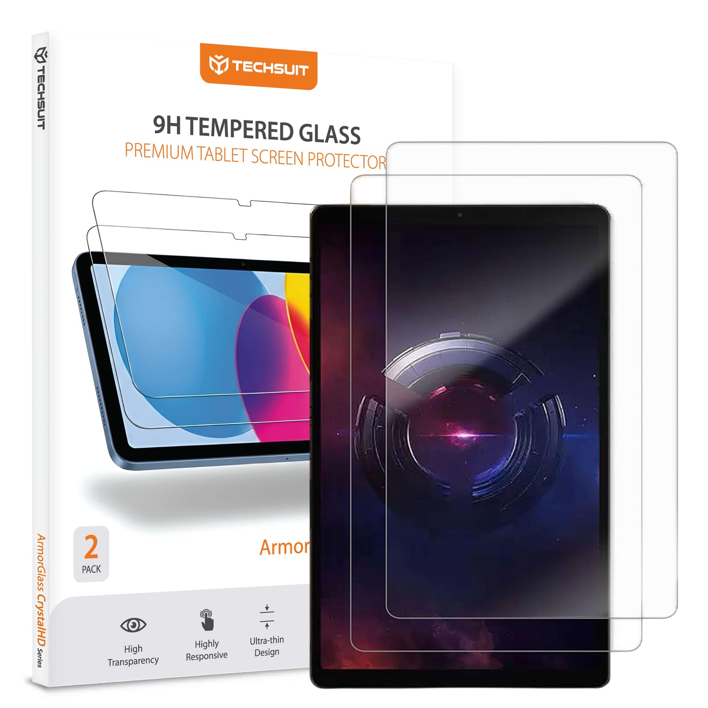 Folie de protectie Ecran Techsuit ArmorGlass CrystalHD pentru Lenovo Legion Y700 (Gen 5), Sticla Securizata, Full Glue, Set 2 bucati
