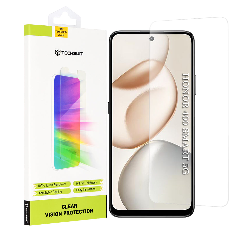 Folie de protectie Ecran Techsuit Clear Vision pentru Honor 400 Smart 4G / X7d 4G / 400 Smart 5G / X7c / 200 Smart, Sticla Securizata, Full Glue