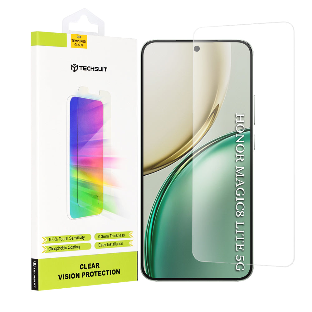 Folie de protectie Ecran Techsuit Clear Vision pentru Honor Magic8 Lite, Sticla Securizata, Full Glue