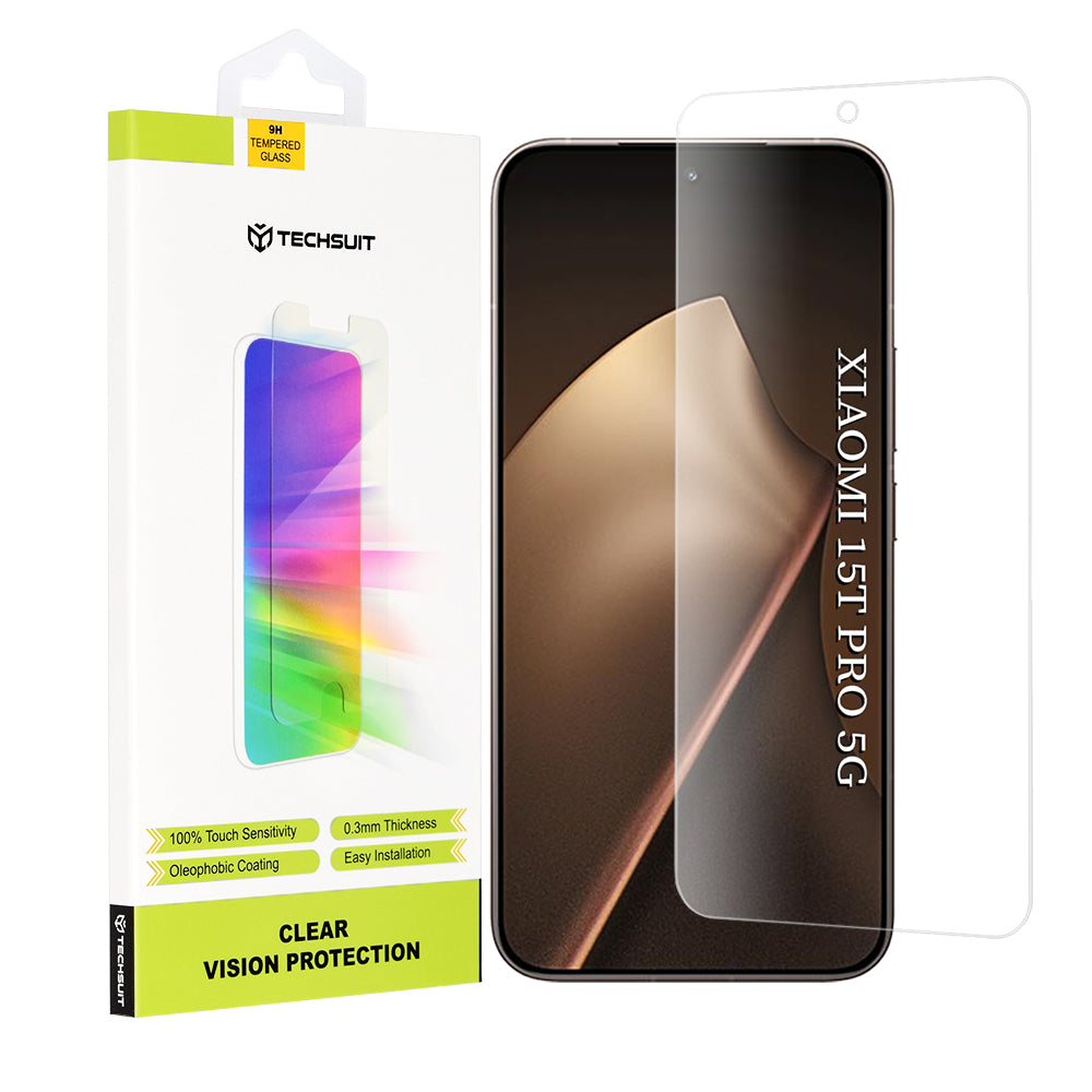 Folie de protectie Ecran Techsuit Clear Vision pentru Xiaomi 15T Pro, Sticla Securizata, Full Glue, Transparenta