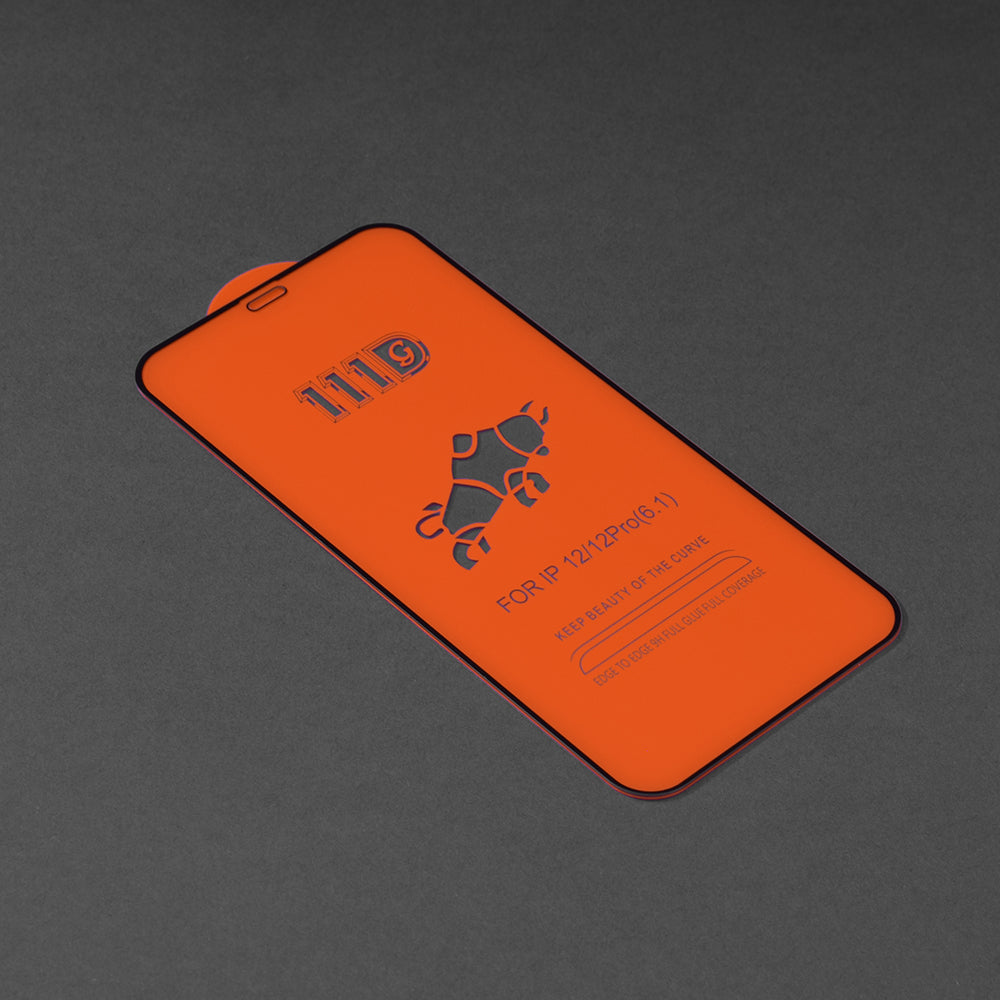 Folie de protectie Ecran Techsuit pentru Apple iPhone 12 / 12 Pro, Sticla Securizata, Full Glue, 111D, Neagra