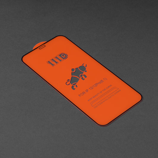 Folie de protectie Ecran Techsuit pentru Apple iPhone 12 / 12 Pro, Sticla Securizata, Full Glue, 111D, Neagra