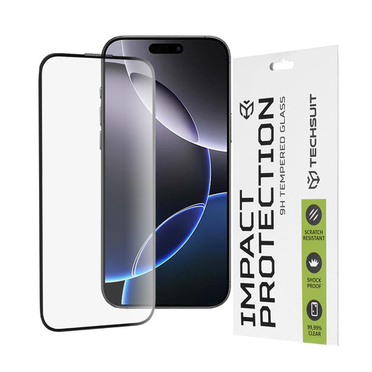 Folie de protectie Ecran Techsuit pentru Apple iPhone 16 Pro Max, Sticla Securizata, Full Glue, 111D, Neagra
