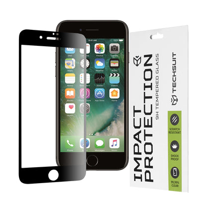 Folie de protectie Ecran Techsuit pentru Apple iPhone SE (2022) / SE (2020) / 8 / 7, Sticla Securizata, Full Glue, 111D, Neagra