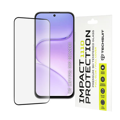 Folie de protectie Ecran Techsuit pentru Honor 600 Smart, Sticla Securizata, Full Glue, 111D, Neagra