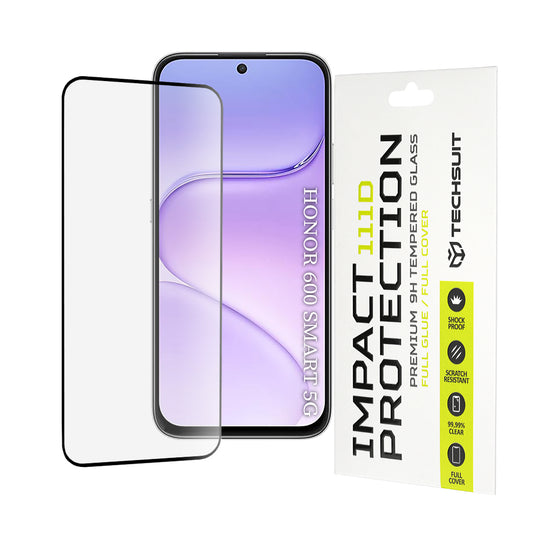 Folie de protectie Ecran Techsuit pentru Honor 600 Smart, Sticla Securizata, Full Glue, 111D, Neagra