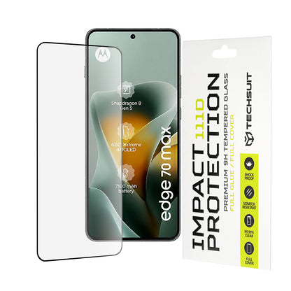 Folie de protectie Ecran Techsuit pentru Motorola Edge 70 Max, Sticla Securizata, Full Glue, 111D, Neagra