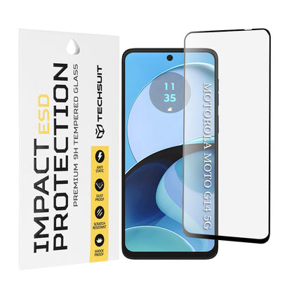 Folie de protectie Ecran Techsuit pentru Motorola Moto G64 / G54 Power Edition / G14 / G54, Sticla Securizata, Full Glue, Neagra