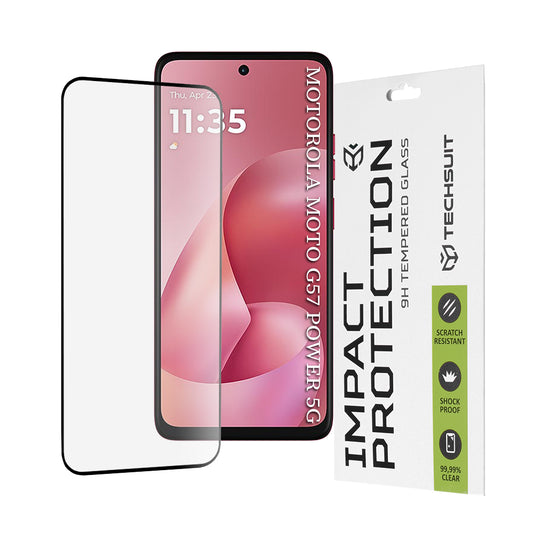 Folie de protectie Ecran  Techsuit pentru Motorola Moto G67 Power / G57 Power, Sticla Securizata, Full Glue, 111D, Neagra