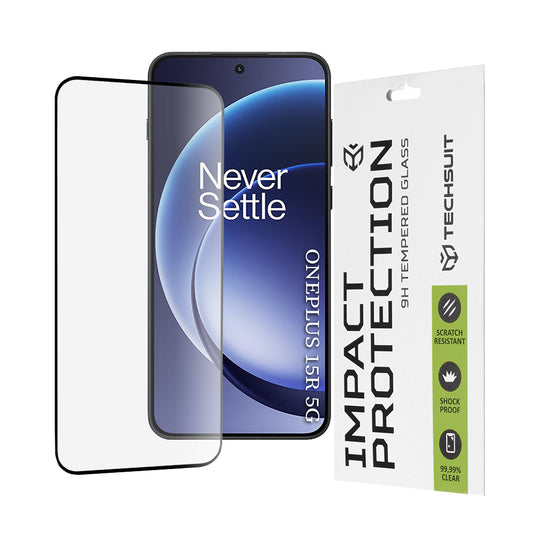 Folie de protectie Ecran Techsuit pentru OnePlus 15R, Sticla Securizata, Full Glue, 111D, Neagra