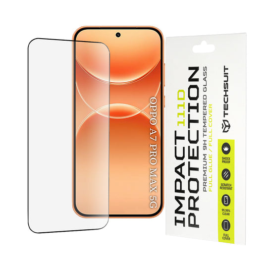 Folie de protectie Ecran Techsuit pentru Oppo A7 Pro Max, Sticla Securizata, Full Glue, 111D, Neagra
