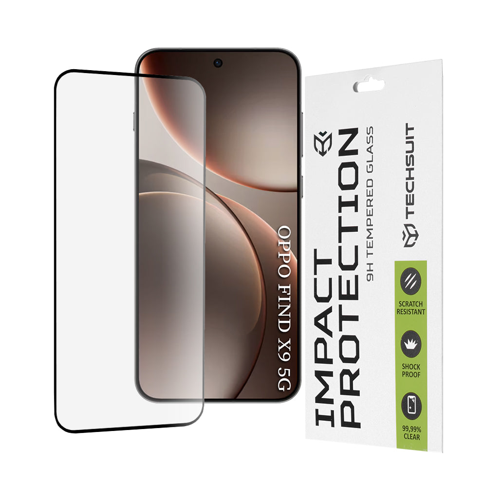 Folie de protectie Ecran Techsuit pentru Oppo Find X9, Sticla Securizata, Full Glue, 111D, Neagra