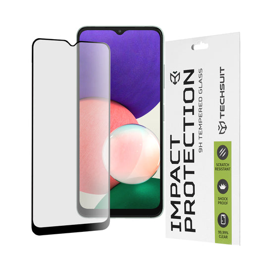 Folie de protectie Ecran Techsuit pentru Samsung Galaxy A22 5G A226, Sticla Securizata, Full Glue, 111D, Neagra