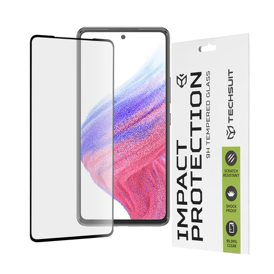 Folie de protectie Ecran Techsuit pentru Samsung Galaxy A53 5G A536, Sticla Securizata, Full Glue, 111D, Neagra