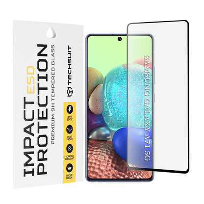 Folie de protectie Ecran Techsuit pentru Samsung Galaxy M51 M515 / A71 5G A716 / Note10 Lite N770 / A71 A715, Sticla Securizata, Full Glue, Neagra