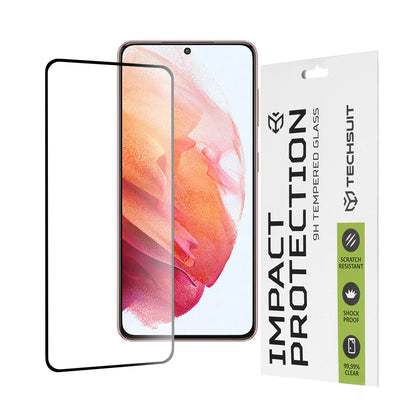 Folie de protectie Ecran Techsuit pentru Samsung Galaxy S21 5G G991, Sticla Securizata, Full Glue, 111D, Neagra
