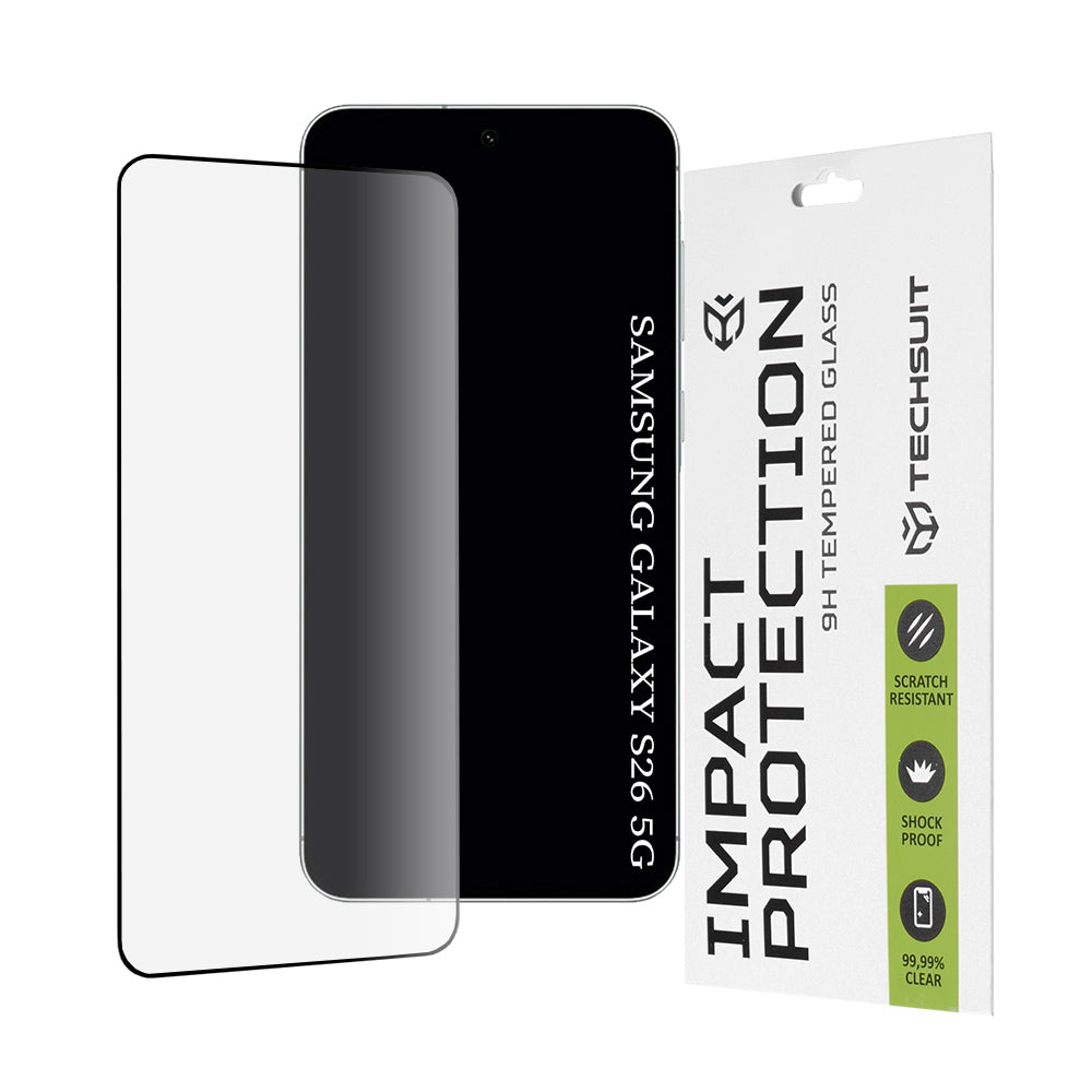 Folie de protectie Ecran Techsuit pentru Samsung Galaxy S26 S942, Sticla Securizata, Full Glue, 111D, Neagra