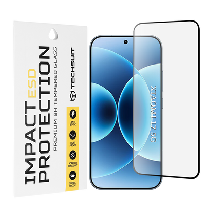 Folie de protectie Ecran Techsuit pentru Xiaomi 17, Sticla Securizata, Full Glue, Neagra