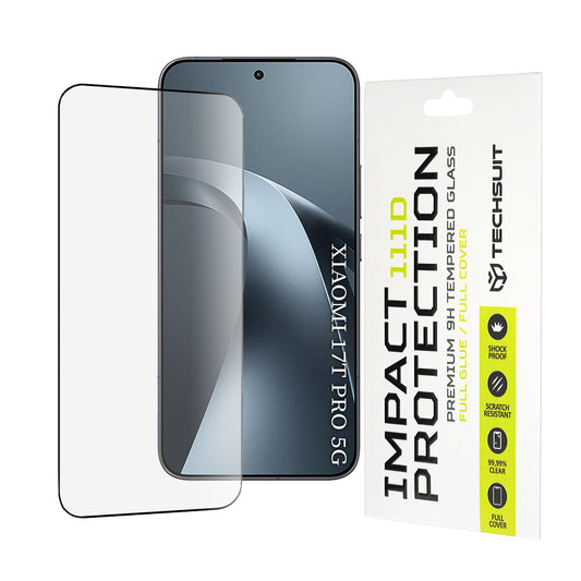 Folie de protectie Ecran Techsuit pentru Xiaomi 17T Pro, Sticla Securizata, Full Glue, 111D, Neagra