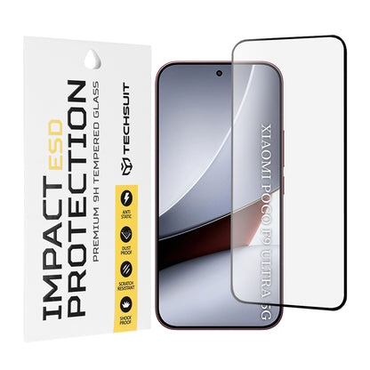 Folie de protectie Ecran Techsuit pentru Xiaomi Poco F9 Ultra, Sticla Securizata, Full Glue, Neagra