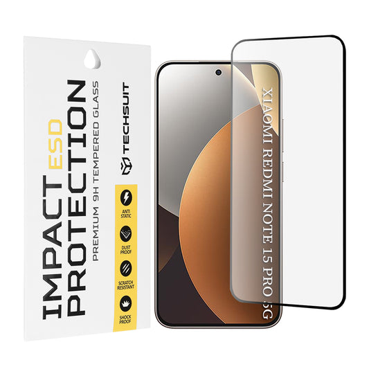 Folie de protectie Ecran Techsuit pentru Xiaomi Redmi Note 15 Pro 5G, Sticla Securizata, Full Glue, Neagra